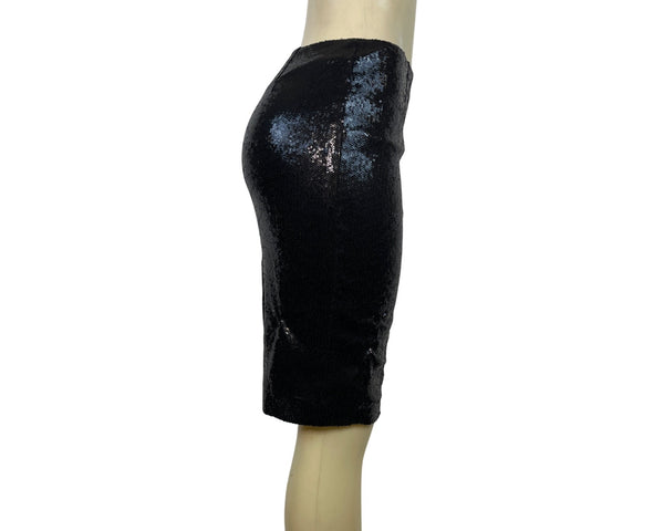 Calvin Klein Womens Black Sequin Pencil Skirt Size 12 Nylon/Polyester