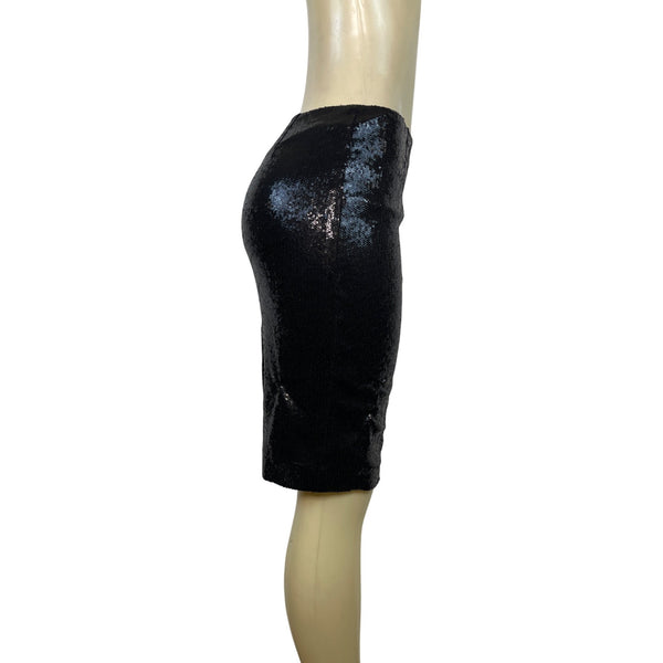 Calvin Klein Womens Black Sequin Pencil Skirt Size 12 Nylon/Polyester
