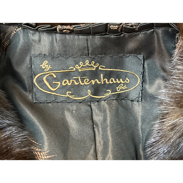 Gartenhaus Dark Brown Fur Coat Genuine Mink Mid Length Luxury Outerwear