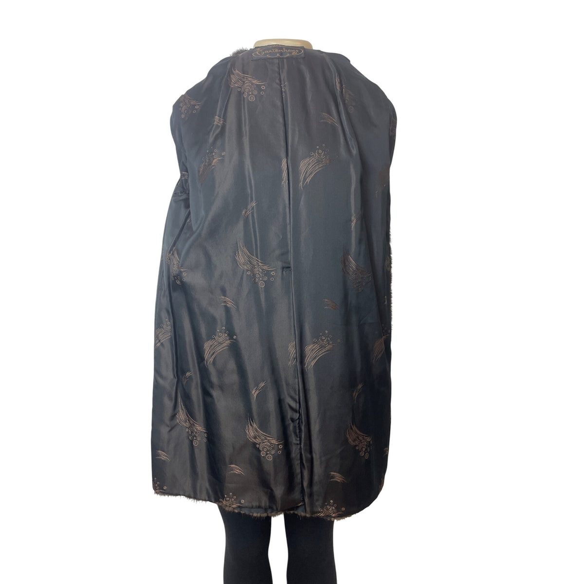 Gartenhaus Dark Brown Fur Coat Genuine Mink Mid Length Luxury Outerwear
