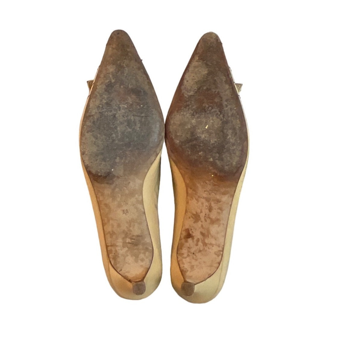 Classiques Entier Women's Beige Leather Kitten Heels Sz 8.5 - EUC