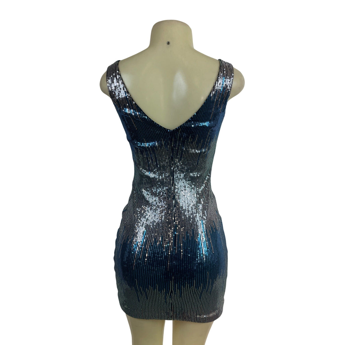 Fórmul@ Joven Blue & Silver Sequin Mini Dress Size 38