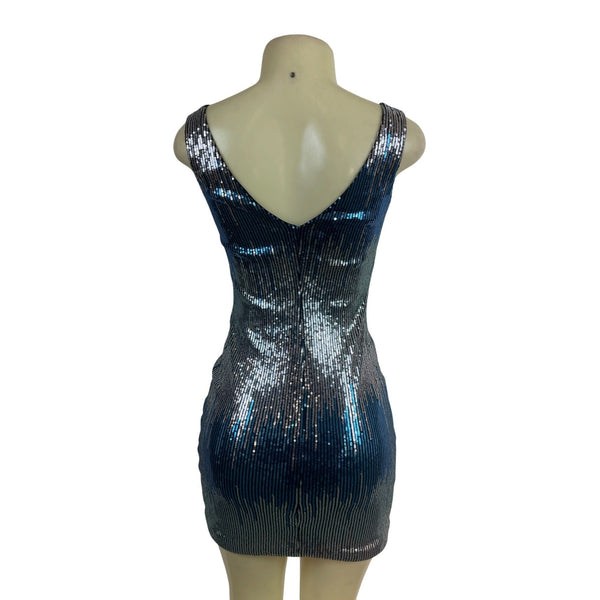 Fórmul@ Joven Blue & Silver Sequin Mini Dress Size 38