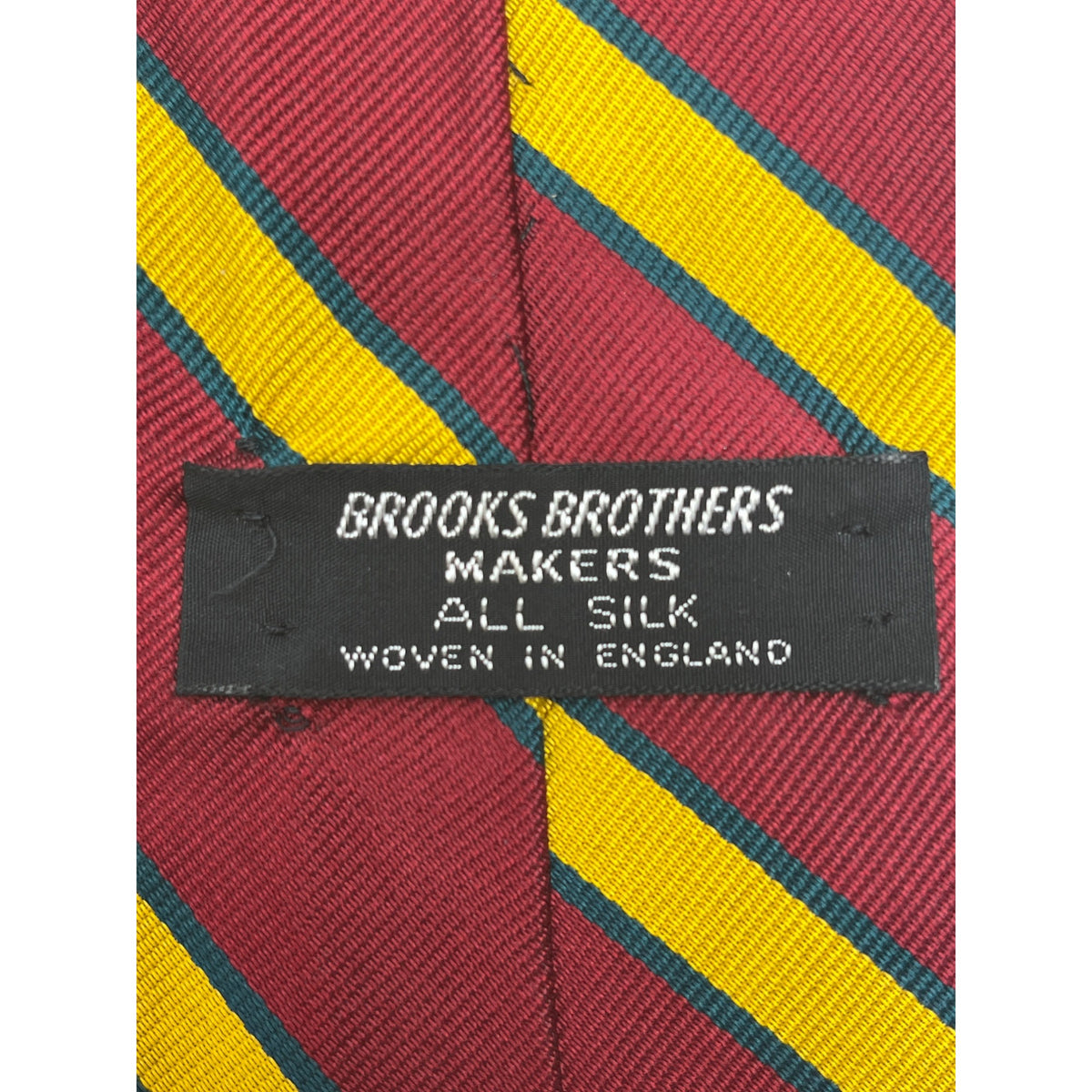 Vintage Brooks Brothers Burgundy Yellow Silk Stripe Tie 58" Classic Ivy