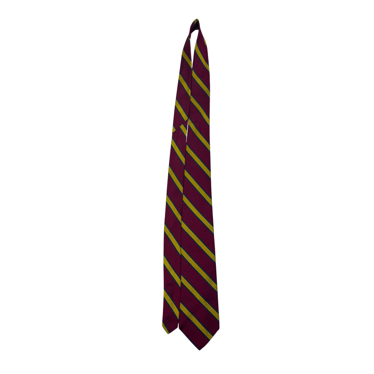 Vintage Brooks Brothers Burgundy Yellow Silk Stripe Tie 58" Classic Ivy