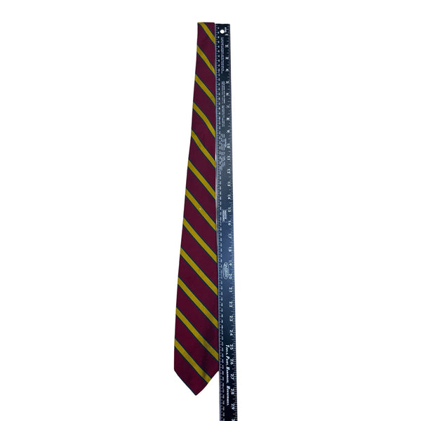 Vintage Brooks Brothers Burgundy Yellow Silk Stripe Tie 58" Classic Ivy
