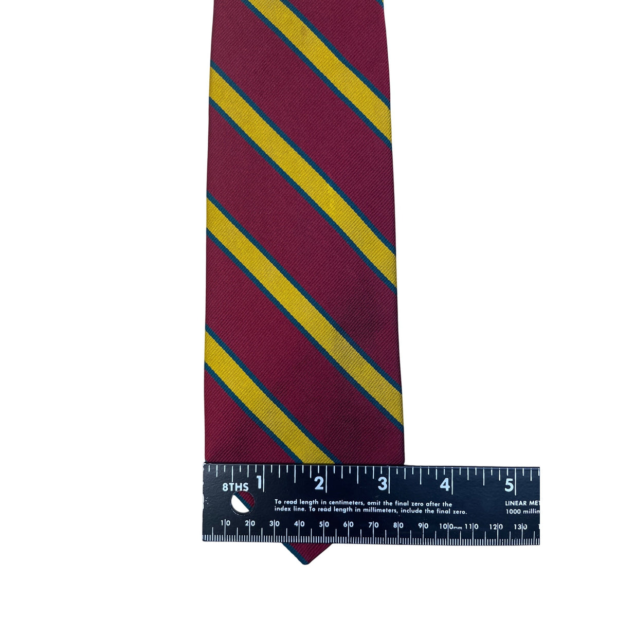 Vintage Brooks Brothers Burgundy Yellow Silk Stripe Tie 58" Classic Ivy