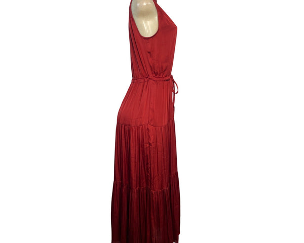 Banana Republic Womens Red Sleeveless Button-Front Maxi Dress Size 0- New