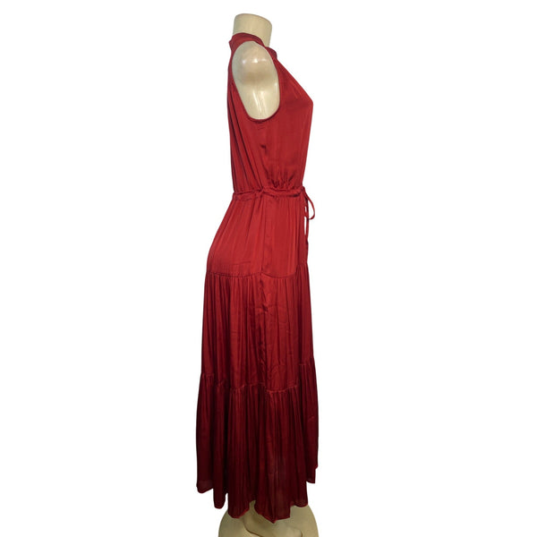 Banana Republic Womens Red Sleeveless Button-Front Maxi Dress Size 0- New