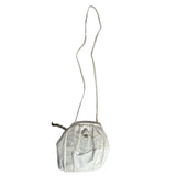 Vintage Sharif Women's White Crock Skin Leather Crossbody Bag Sz S