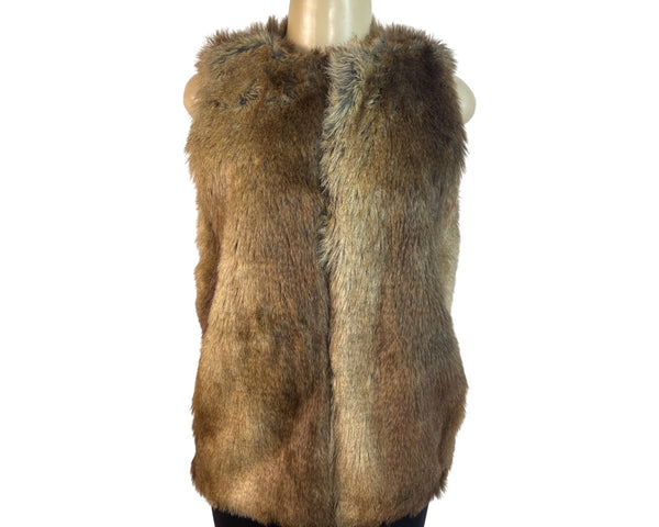 Brown Sleeveless Vest Womens Outerwear One Size