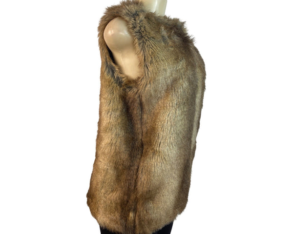Brown Sleeveless Vest Womens Outerwear One Size