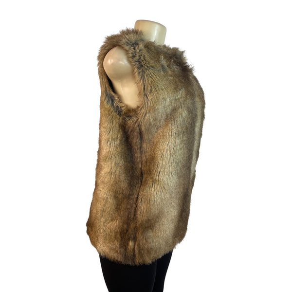 Brown Sleeveless Vest Womens Outerwear One Size