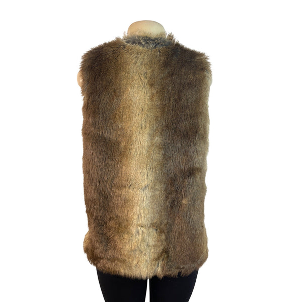 Brown Sleeveless Vest Womens Outerwear One Size