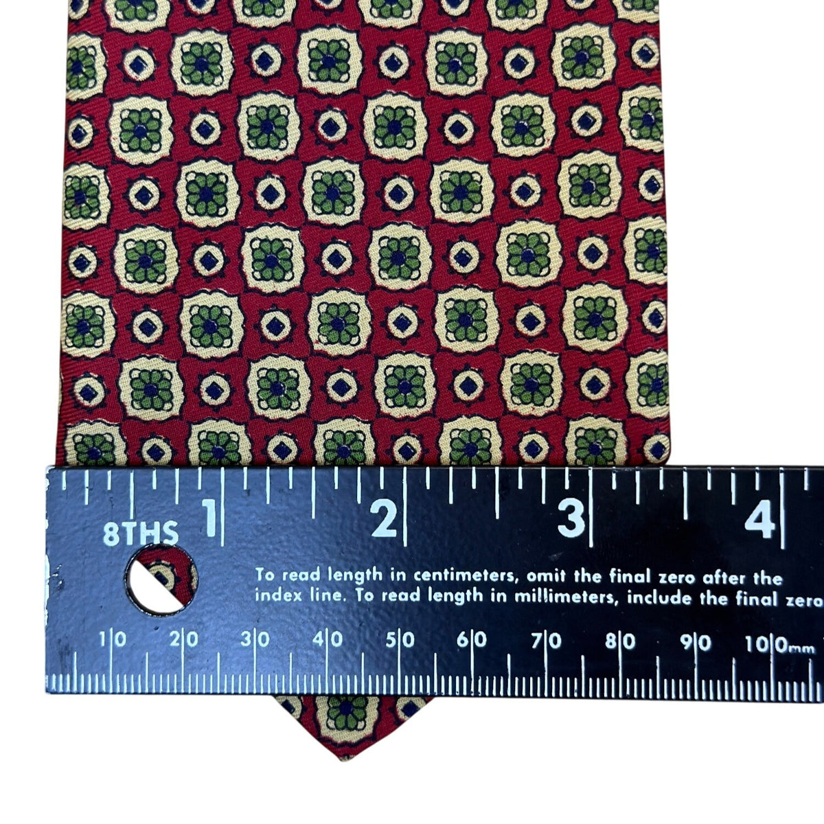 Vintage Brooks Brothers Red & Green All Silk Printed Tie England Retro Pattern