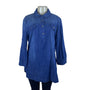 Carry On River Blues Women’s Blue Chambray Long Sleeve Tunic Shirt Size XL - New