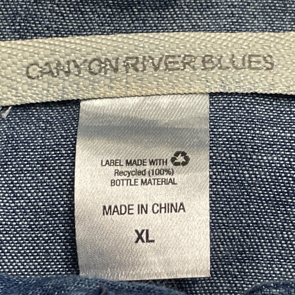 Carry On River Blues Women’s Blue Chambray Long Sleeve Tunic Shirt Size XL - New