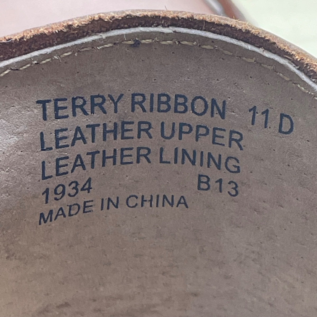 Polo Men’s Brown Leather Red/Blue Detail Slip On Terry Ribbon Loafers Size 11D