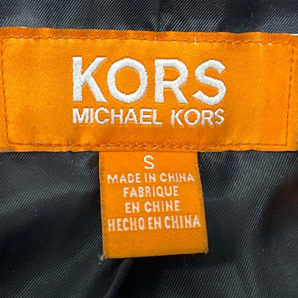 Michael Kors Womens Black Classic Leather Zip-Up Jacket Sz S