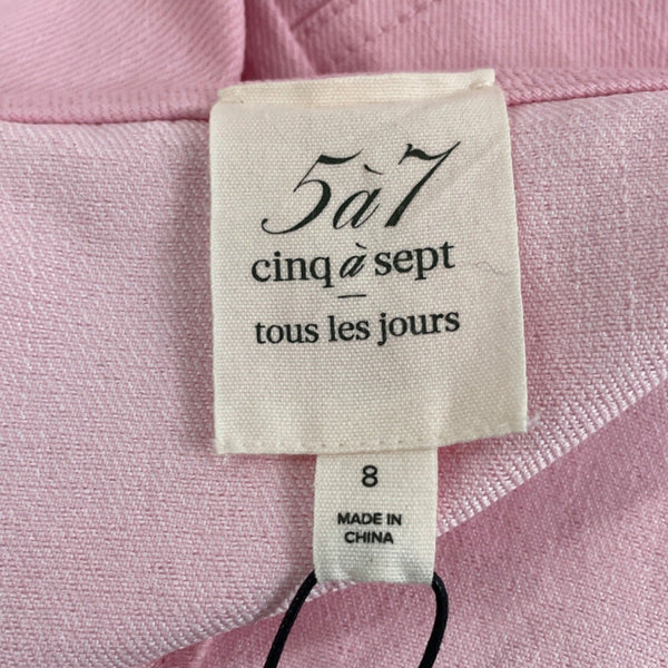 5a7 Pink Button-Front Mini Dress With Tie Straps & Pockets Size 8 - New