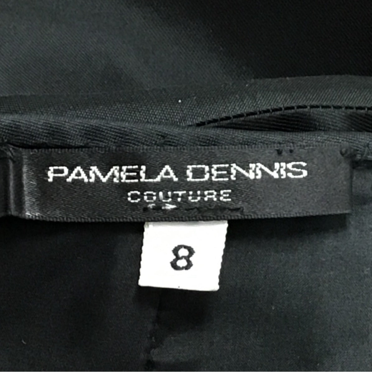 Pamela Dennis Womens Black Silk Pencil Skirt Elegant Couture Design Size 8
