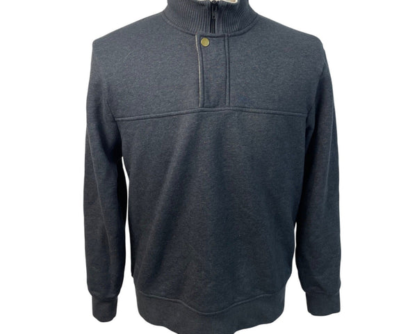 Orvis Mens Gray 1/4 Zip Pullover Sweatshirt With Ribbed Collar Size M