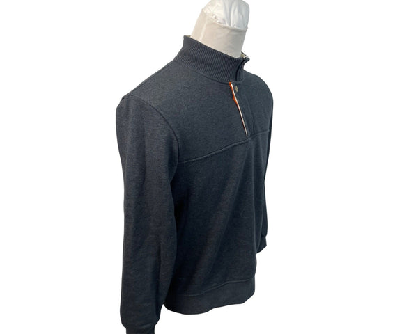 Orvis Mens Gray 1/4 Zip Pullover Sweatshirt With Ribbed Collar Size M