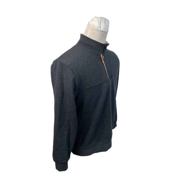 Orvis Mens Gray 1/4 Zip Pullover Sweatshirt With Ribbed Collar Size M