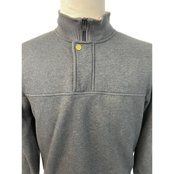 Orvis Mens Gray 1/4 Zip Pullover Sweatshirt With Ribbed Collar Size M