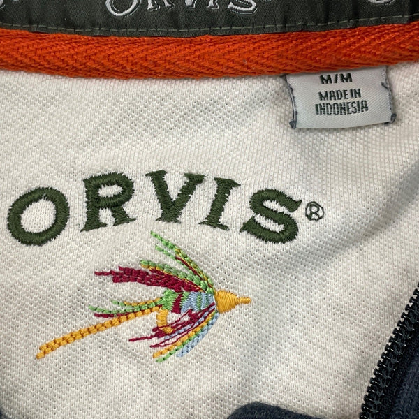 Orvis Mens Gray 1/4 Zip Pullover Sweatshirt With Ribbed Collar Size M