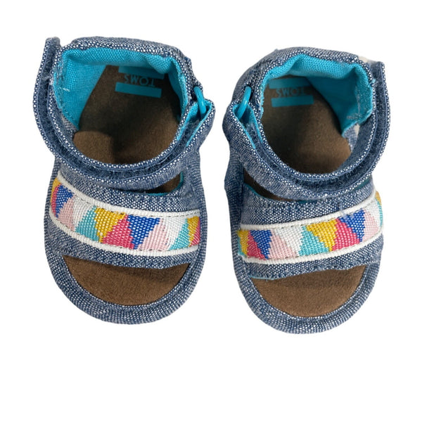 Toms Baby Toddler Denim Tribal Sandals Sz 1