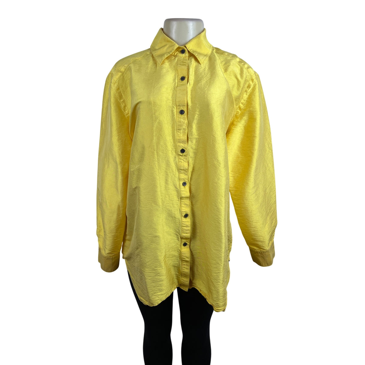 Neiman Marcus Exclusive Yellow Blouse Long Sleeve Button Up Style