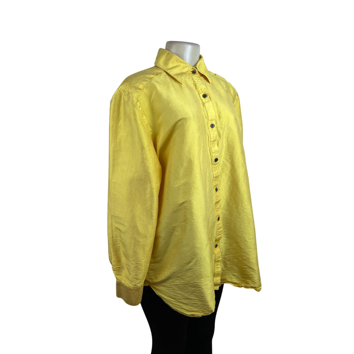 Neiman Marcus Exclusive Yellow Blouse Long Sleeve Button Up Style