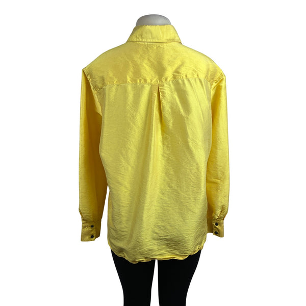 Neiman Marcus Exclusive Yellow Blouse Long Sleeve Button Up Style