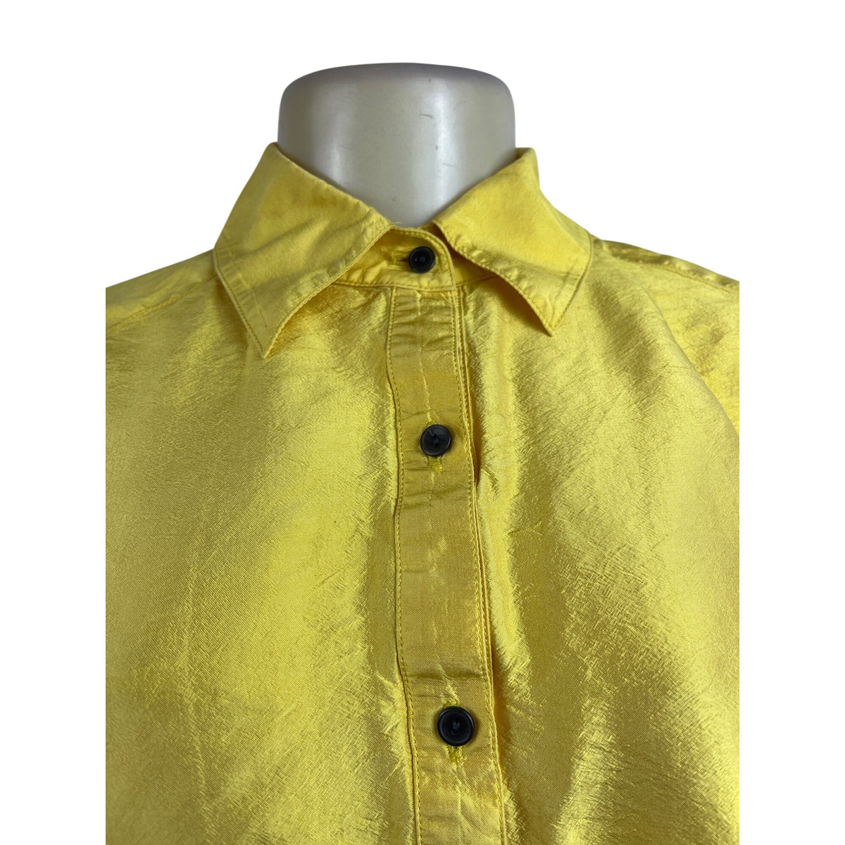 Neiman Marcus Exclusive Yellow Blouse Long Sleeve Button Up Style