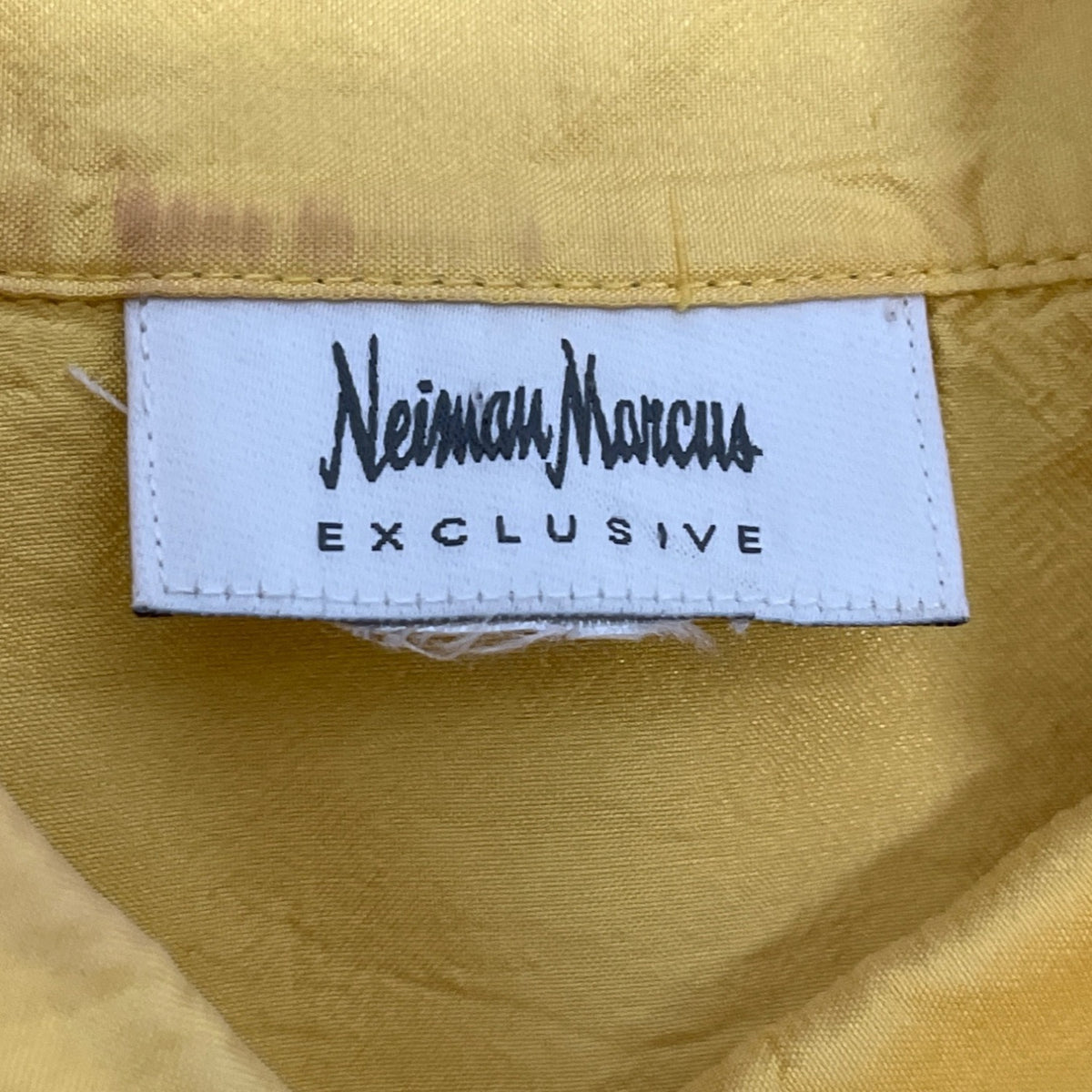 Neiman Marcus Exclusive Yellow Blouse Long Sleeve Button Up Style