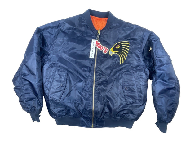 Men's Mao’s Eagle Blue and Orange Bomber Jacket Sz L - NWT