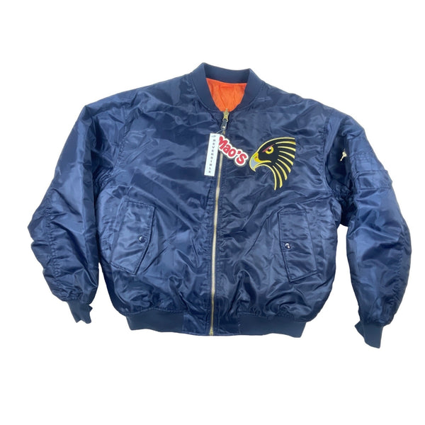 Men's Mao’s Eagle Blue and Orange Bomber Jacket Sz L - NWT