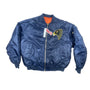 Men's Mao’s Eagle Blue and Orange Bomber Jacket Sz L - NWT