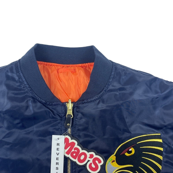 Men's Mao’s Eagle Blue and Orange Bomber Jacket Sz L - NWT