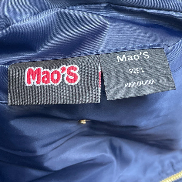 Men's Mao’s Eagle Blue and Orange Bomber Jacket Sz L - NWT