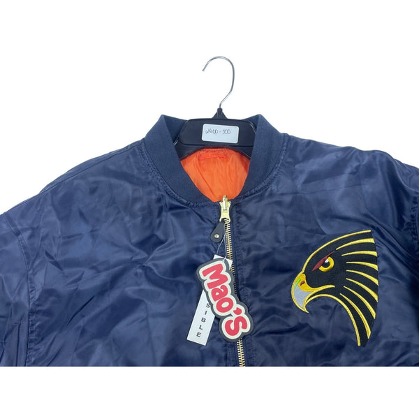 Men's Mao’s Eagle Blue and Orange Bomber Jacket Sz L - NWT