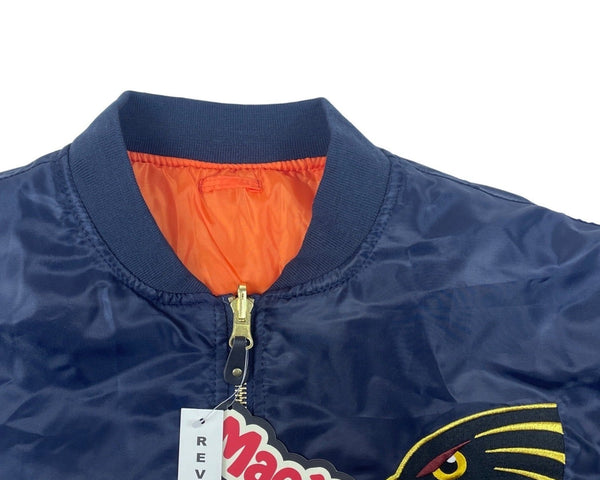 Men's Mao’s Eagle Blue and Orange Bomber Jacket Sz L - NWT