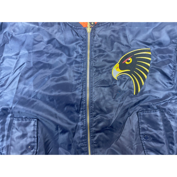 Men's Mao’s Eagle Blue and Orange Bomber Jacket Sz L - NWT