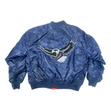 Men's Mao’s Eagle Blue and Orange Bomber Jacket Sz L - NWT