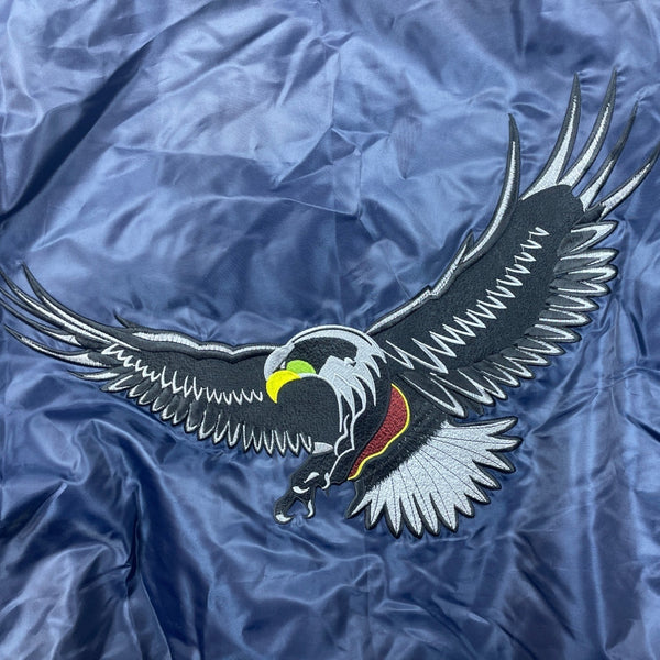 Men's Mao’s Eagle Blue and Orange Bomber Jacket Sz L - NWT