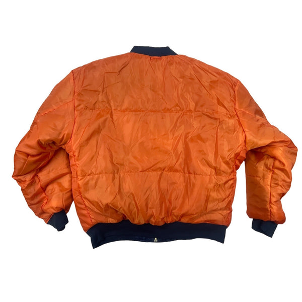 Men's Mao’s Eagle Blue and Orange Bomber Jacket Sz L - NWT