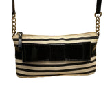 Kate Spade New York Black & Beige Patent Leather Bow Accent Crossbody Bag Sz S