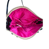 Kate Spade New York Black & Beige Patent Leather Bow Accent Crossbody Bag Sz S