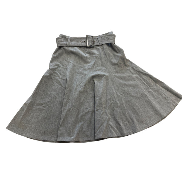 Grace Elements Women's Gray A Line Midi Skirt With Belt Size 6